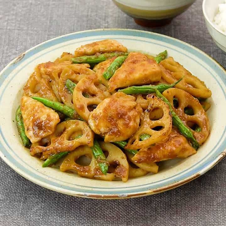 ささみとれんこんの生姜焼き