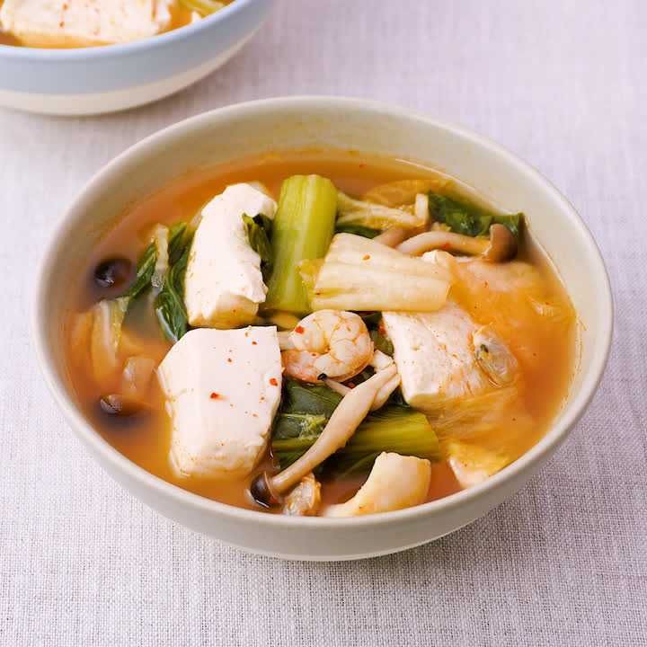 海鮮と豆腐のピリ辛スープ