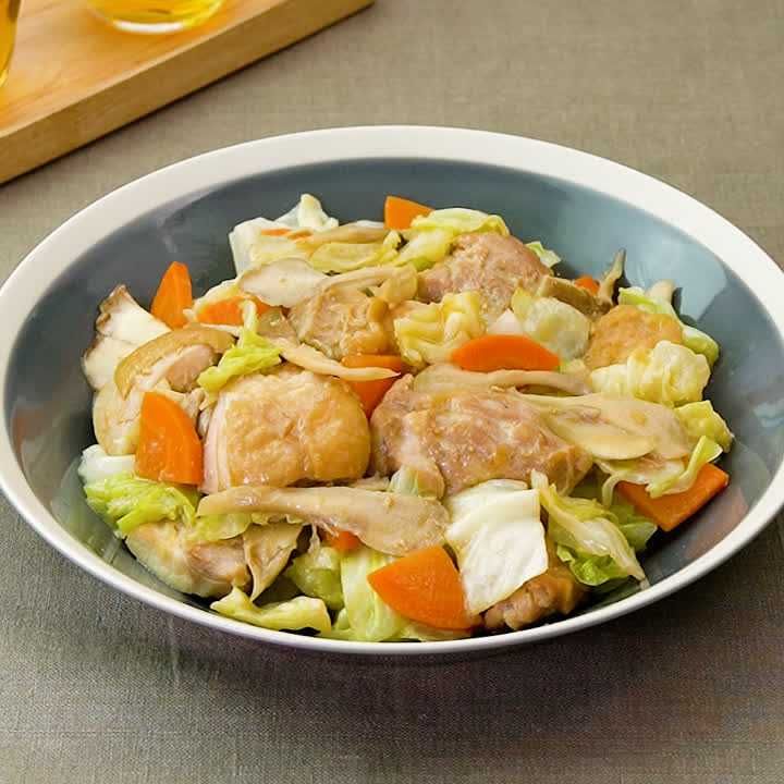 食物繊維1人分4.1g♪ 鶏肉と野菜のにんにく味噌炒めのレシピ動画