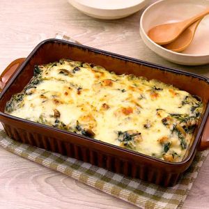 「もち麦と春菊の酒粕ドリア」のレシピ動画