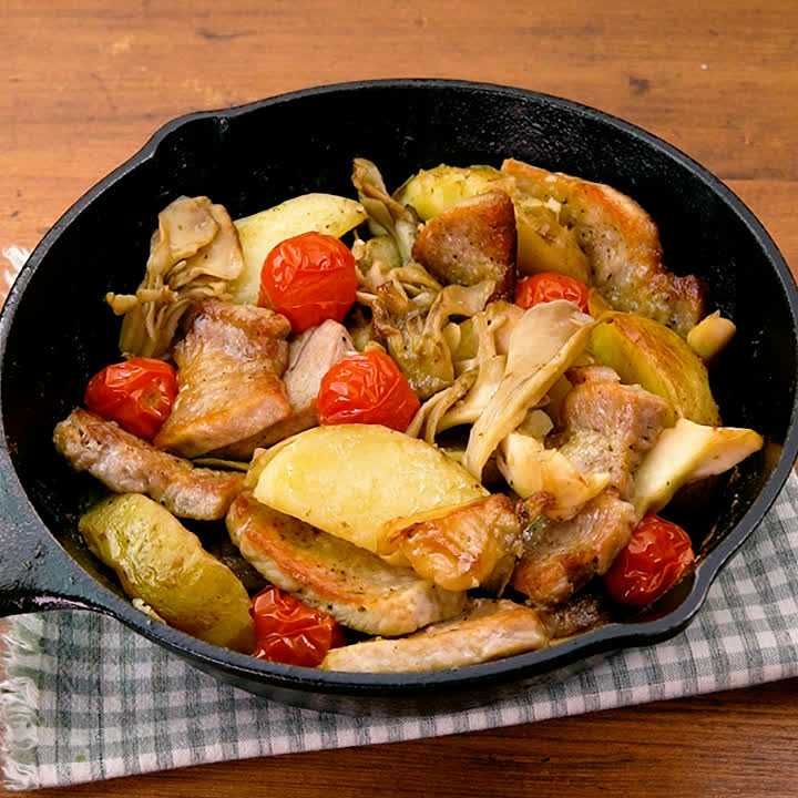 豚肉とまいたけのビストロ風バター蒸し