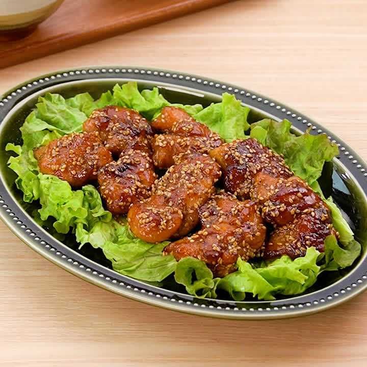 お手軽！時短献立♪ 甘辛ごまペッパーチキンのレシピ動画・作り方 | デ