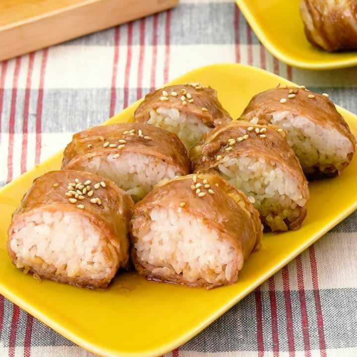 レンジで肉巻きおにぎり