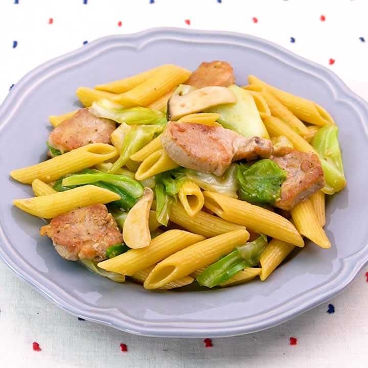 豚ヒレとエリンギの和風ペンネ