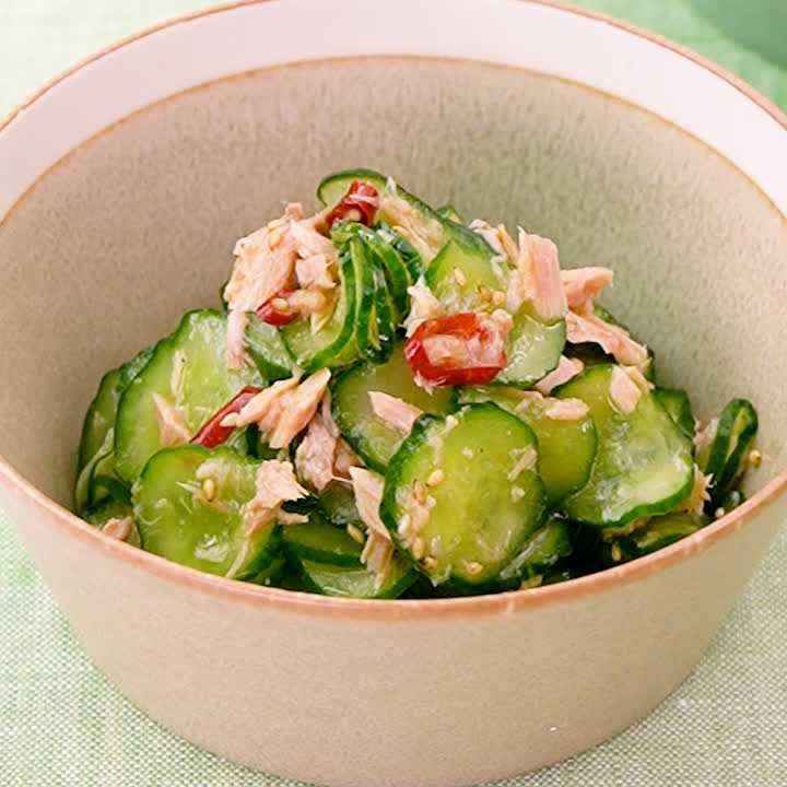 きゅうりとツナのごま油和え