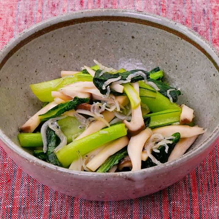 小松菜とエリンギのじゃこ炒め