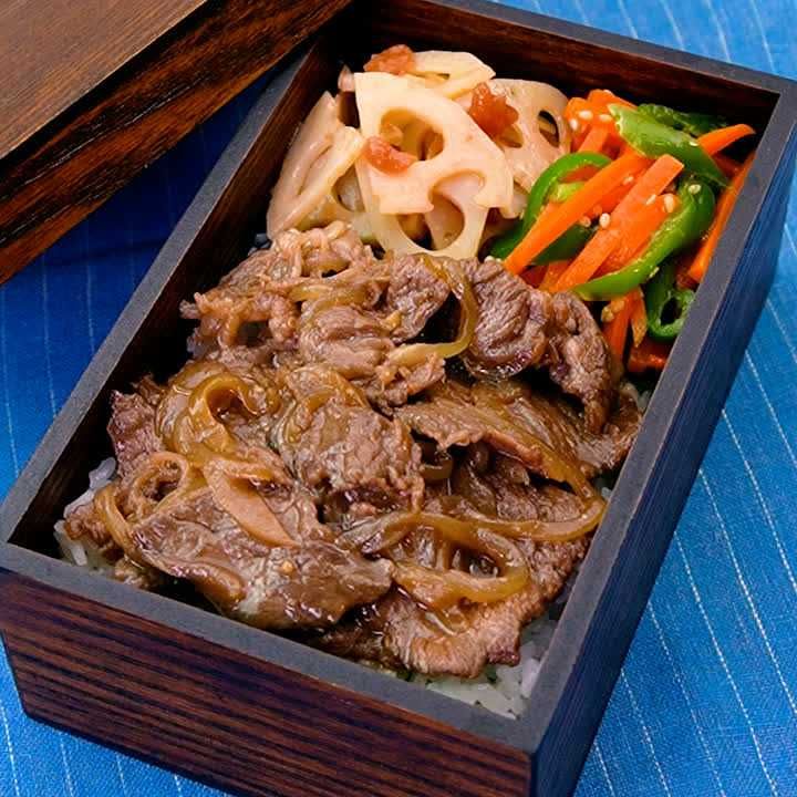 ワンパン副菜の牛焼肉弁当