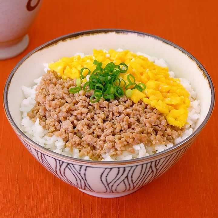 めんつゆ鶏そぼろ丼