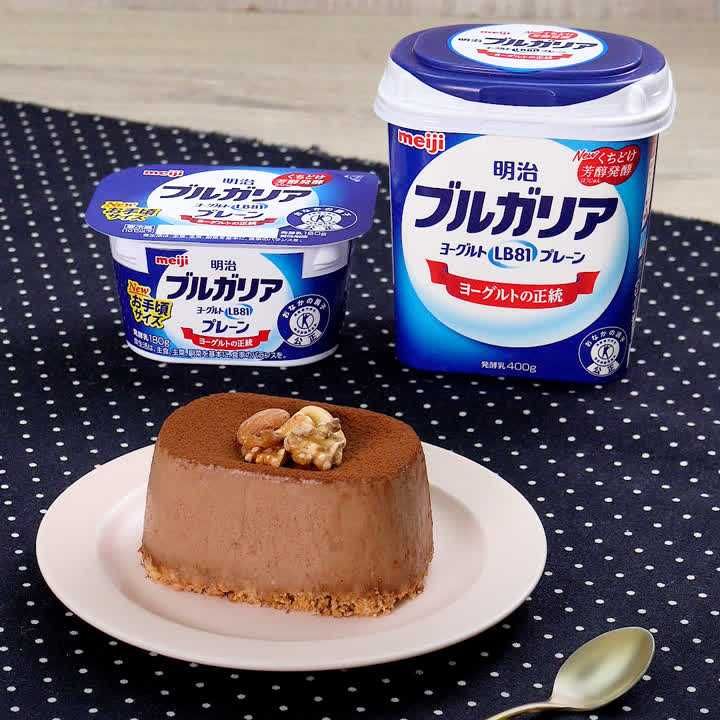 ヨーグルトでレアチョコケーキ