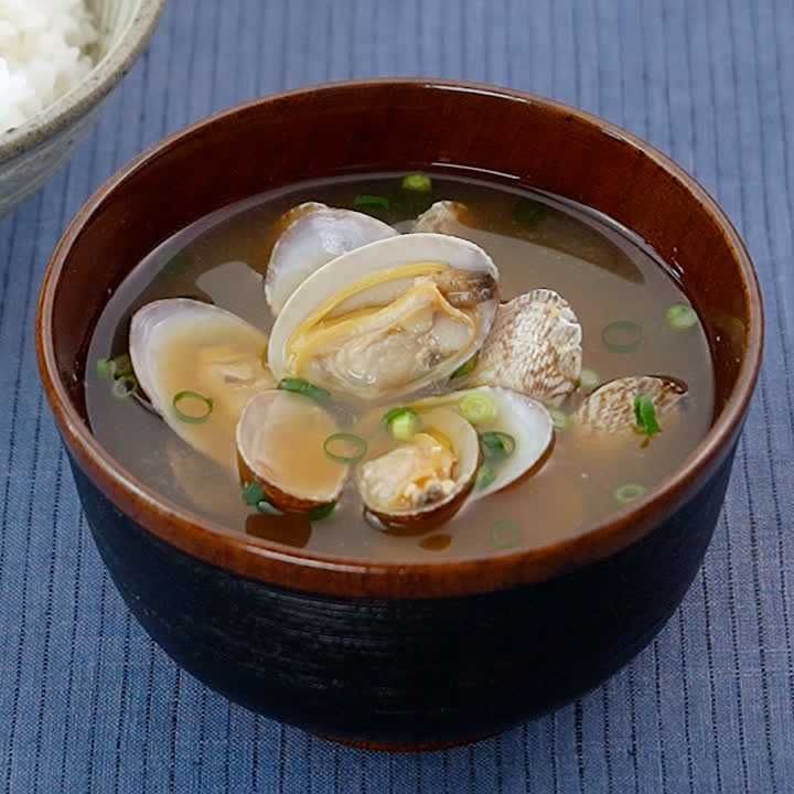 冷凍あさりの味噌汁