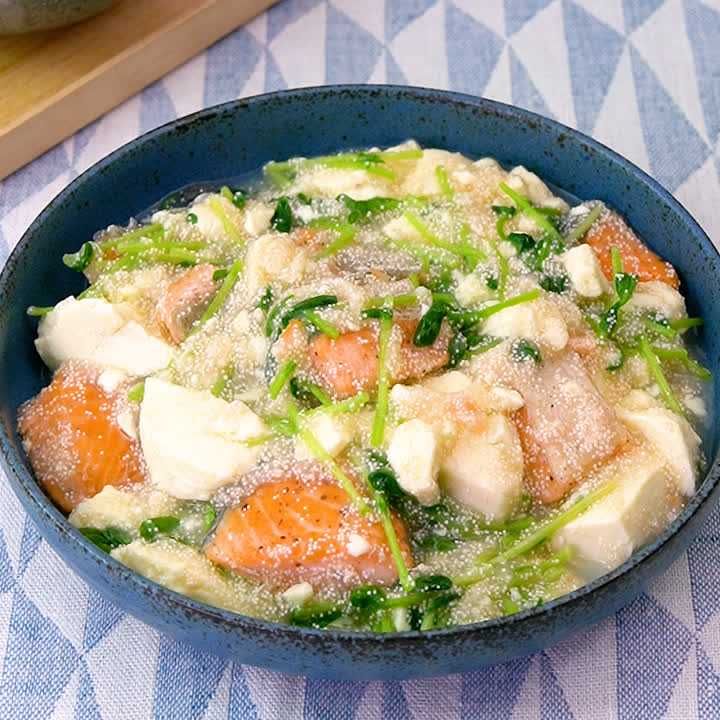 鮭と豆腐のたらこあん