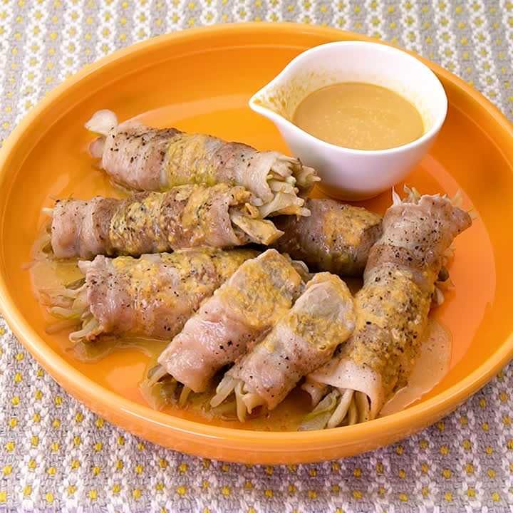 もやしとまいたけの肉巻き