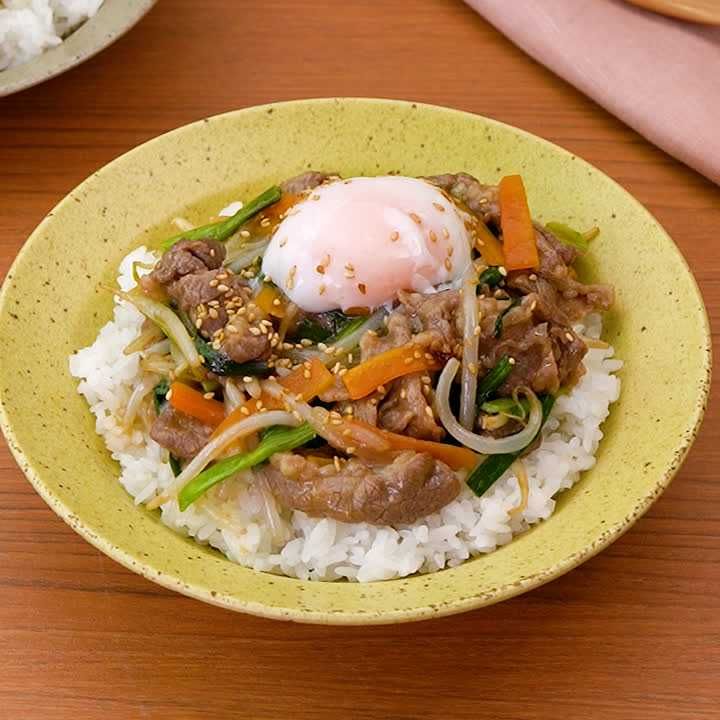 レンジで簡単プルコギ丼