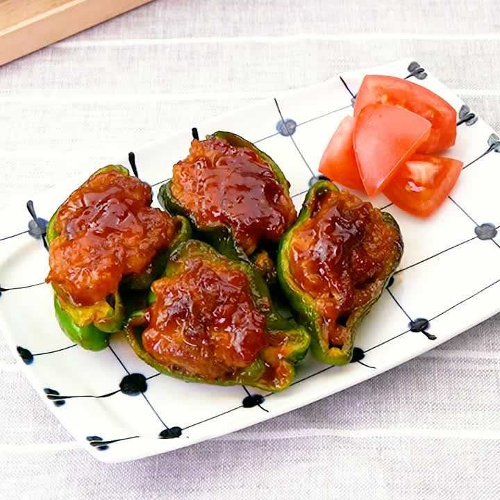 ピーマンの豚こま肉詰め