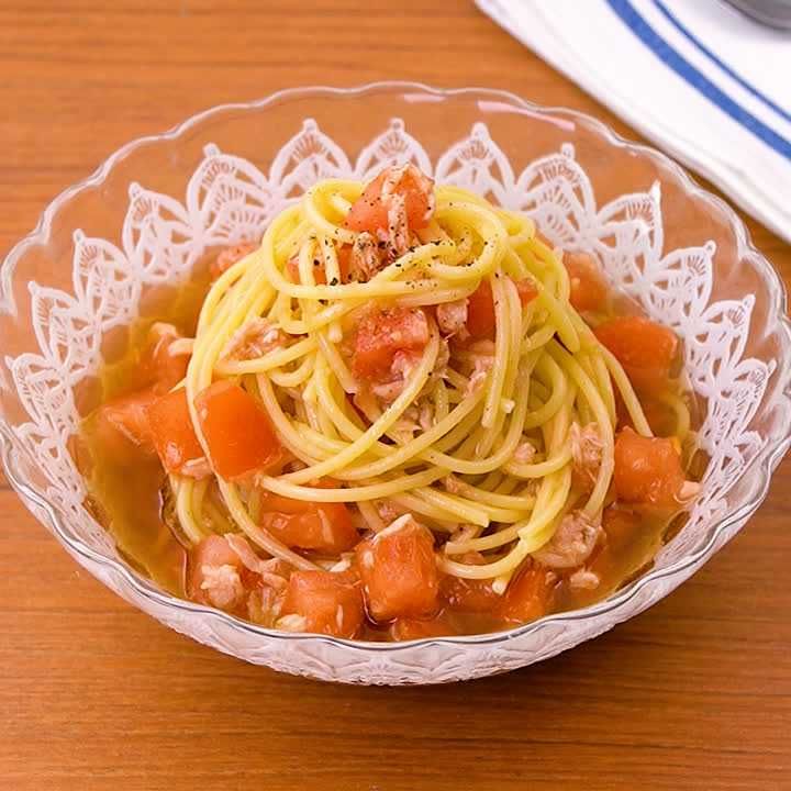 めんつゆで簡単冷製パスタ