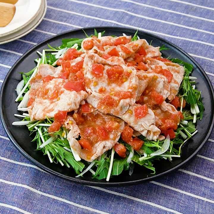 トマト梅だれの焼きしゃぶ