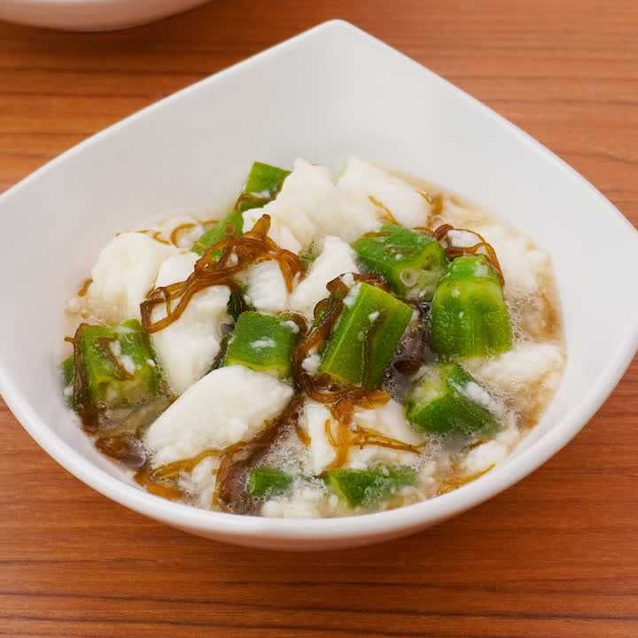 長芋とオクラのもずくあえ