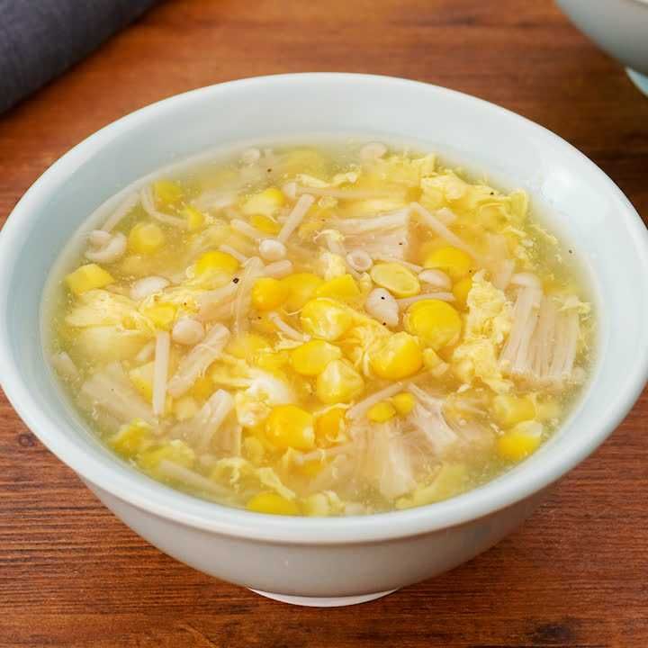 とうもろこしの中華風とろたまスープ