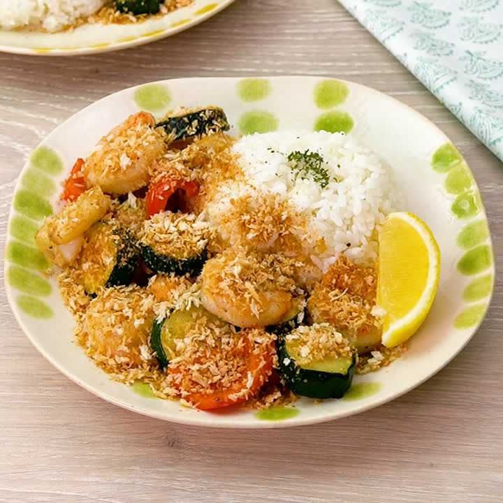 夏野菜のガーリックシュリンプライス