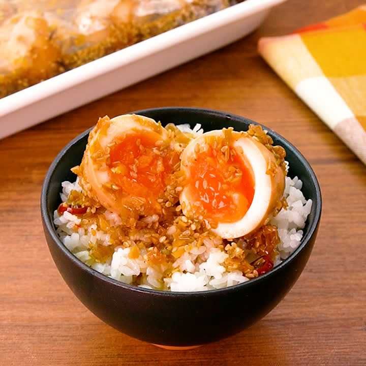 焦がしねぎだれの半熟卵