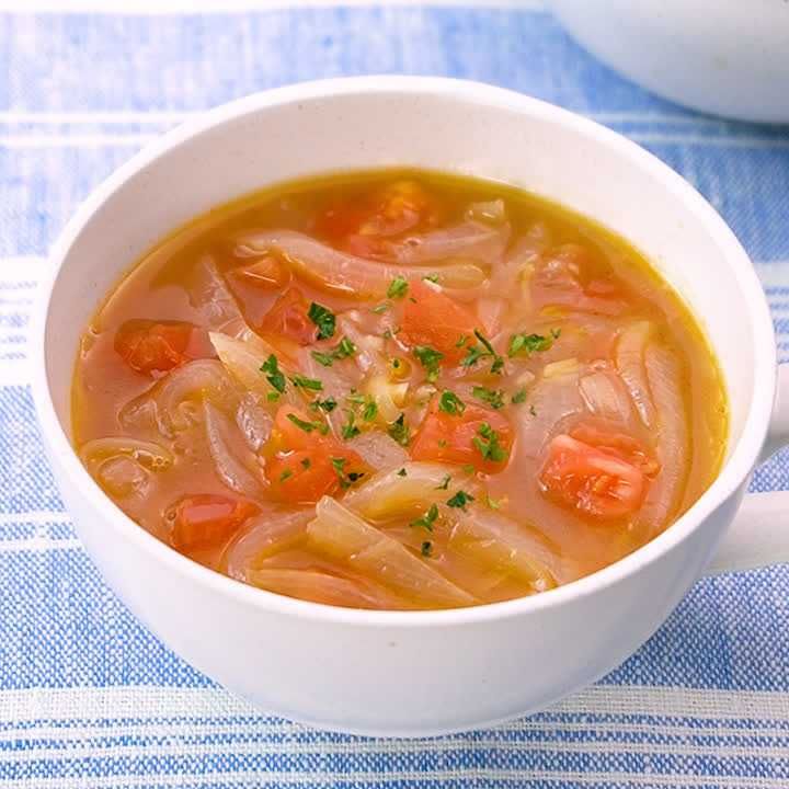 濃厚な味わい！ オニオントマトスープのレシピ動画・作り方 | デ