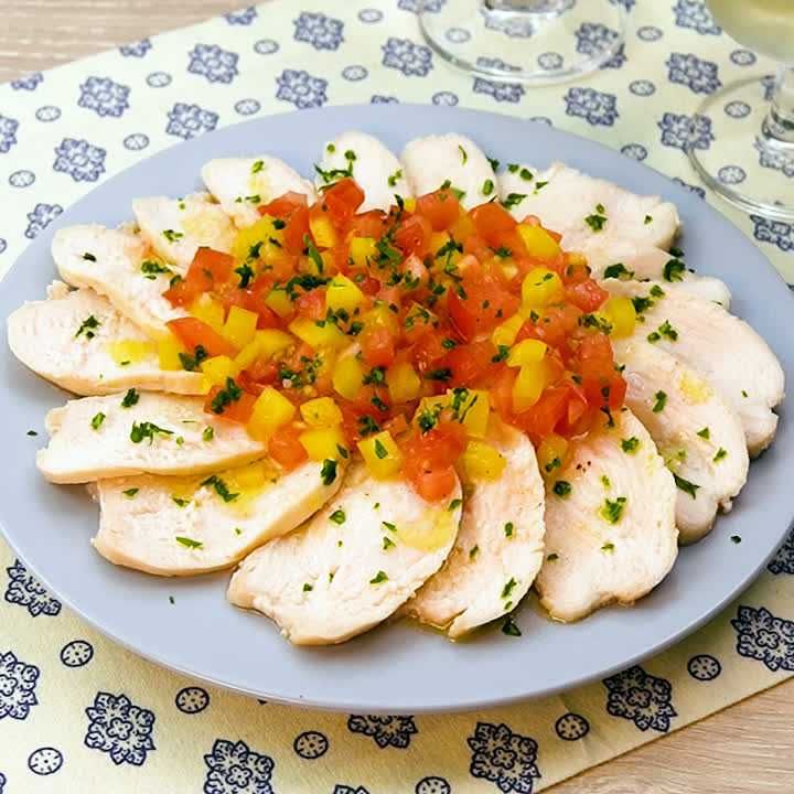 鶏むね肉のカルパッチョ風