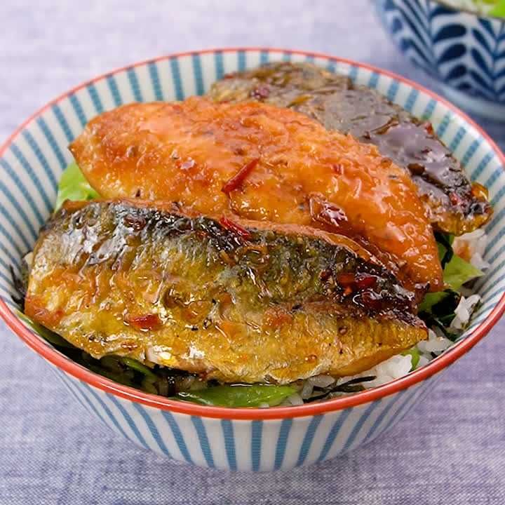 アジのピリ辛蒲焼丼