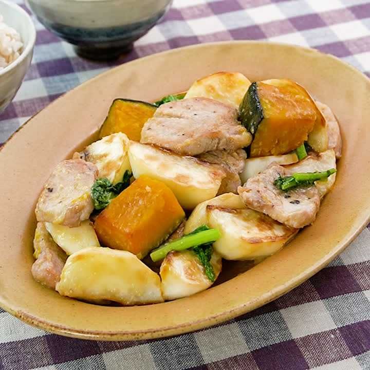 豚ヒレとかぼちゃの塩麹ソテー