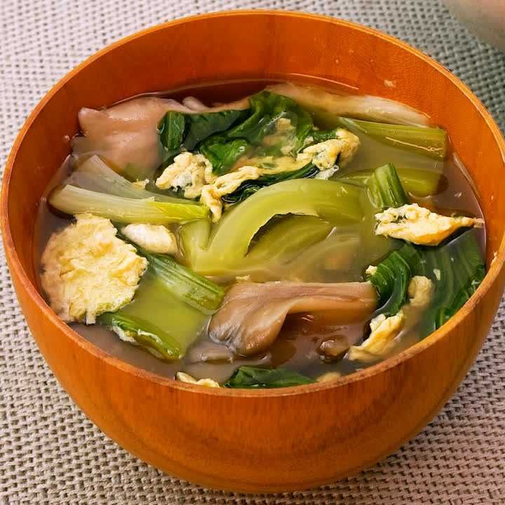 チンゲン菜の和風卵スープ