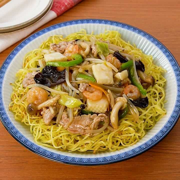 簡単太麺皿うどん