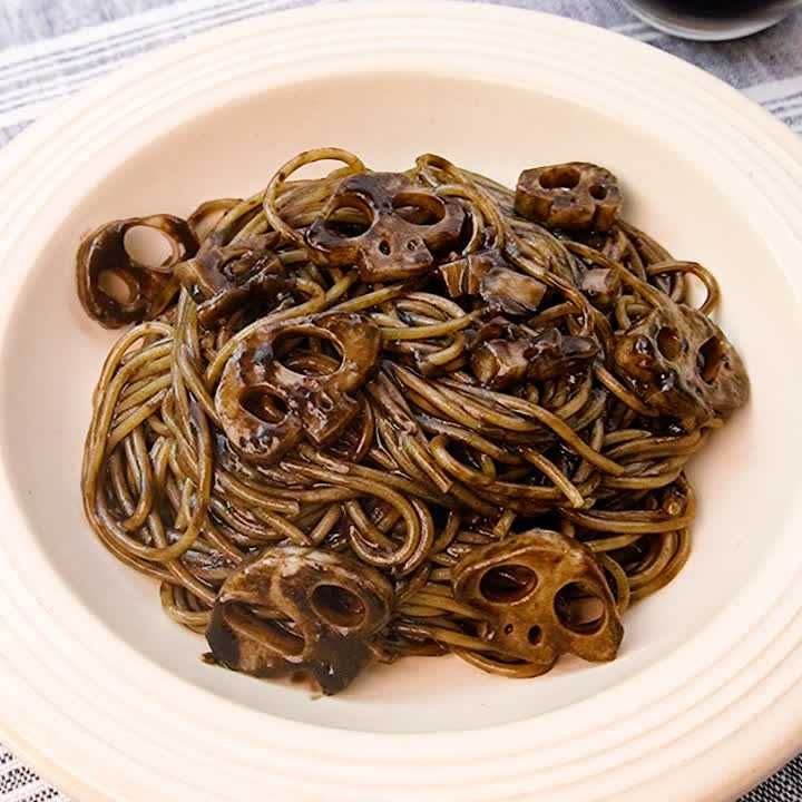 れんこんドクロのパスタ