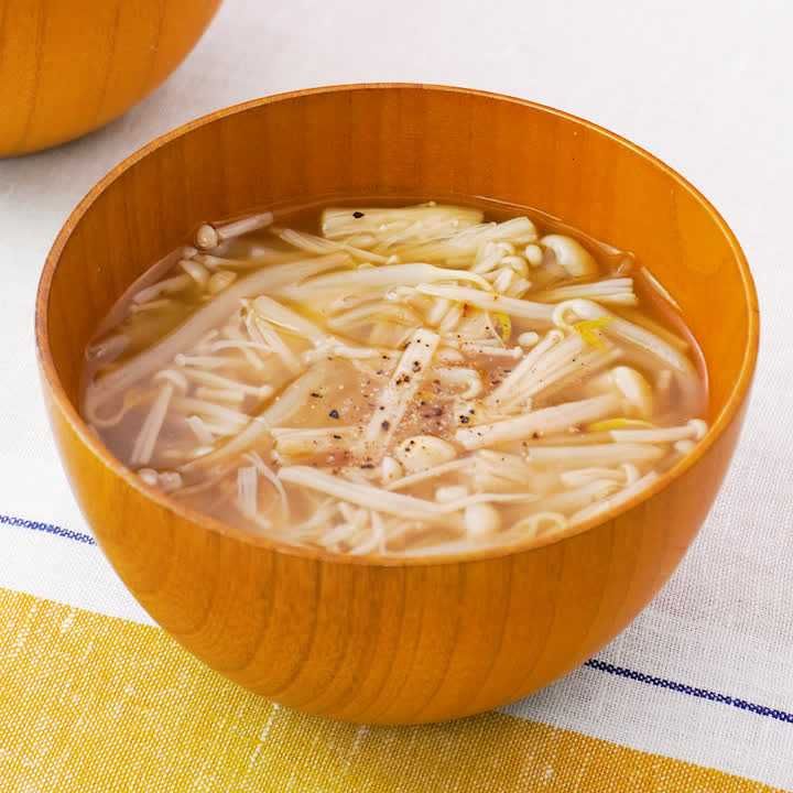 もやしとえのきのとろみスープ
