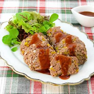 マッシュルームとパプリカのミートローフ