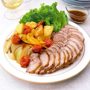 「ローストポークの焼き野菜添え」のレシピ動画