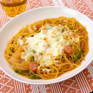 「レンジでチーズナポリタン」のレシピ動画