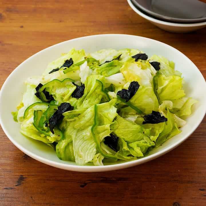 お手軽！時短献立♪ レタスと生ピーマンのチョレギサラダの