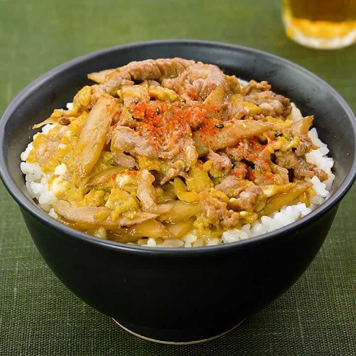 柳川風の牛丼