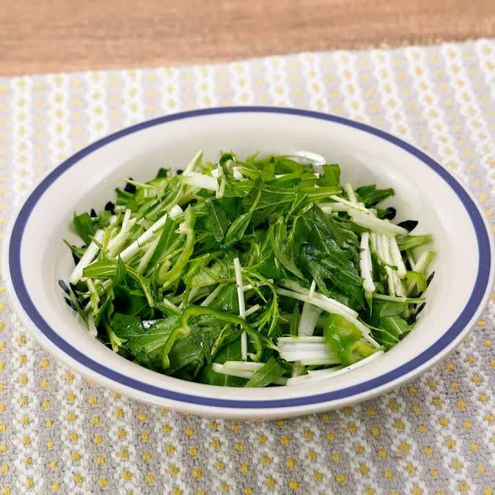水菜とピーマンのサラダ
