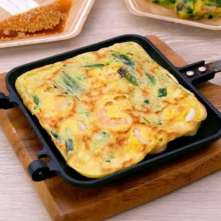 ホットサンドメーカーで海鮮チヂミ