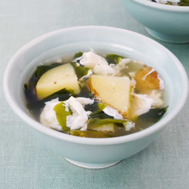 新じゃがいもの牛だしスープ