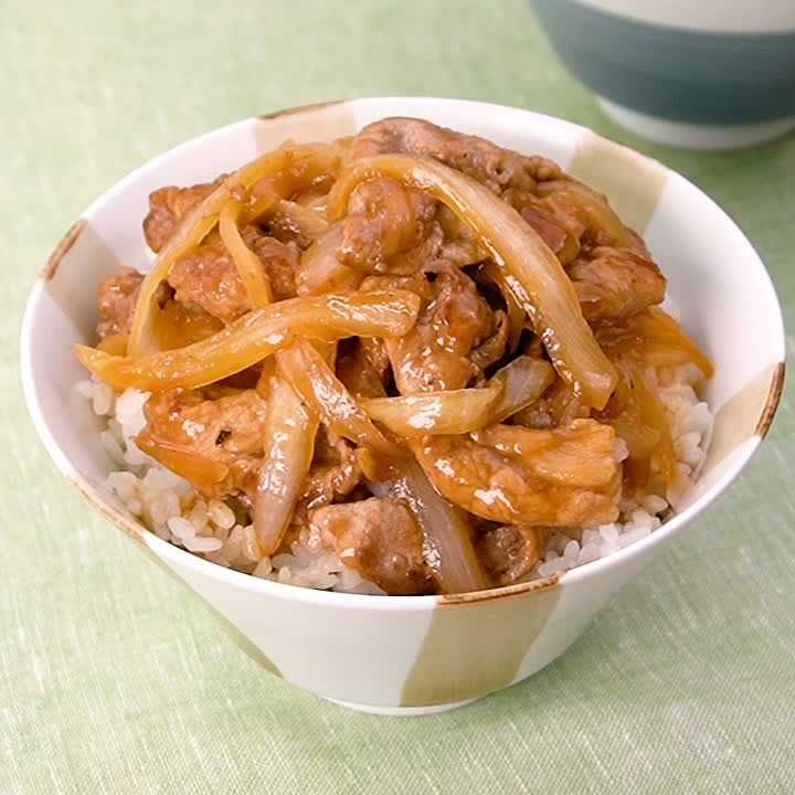 新玉ねぎのとろとろポン酢豚丼