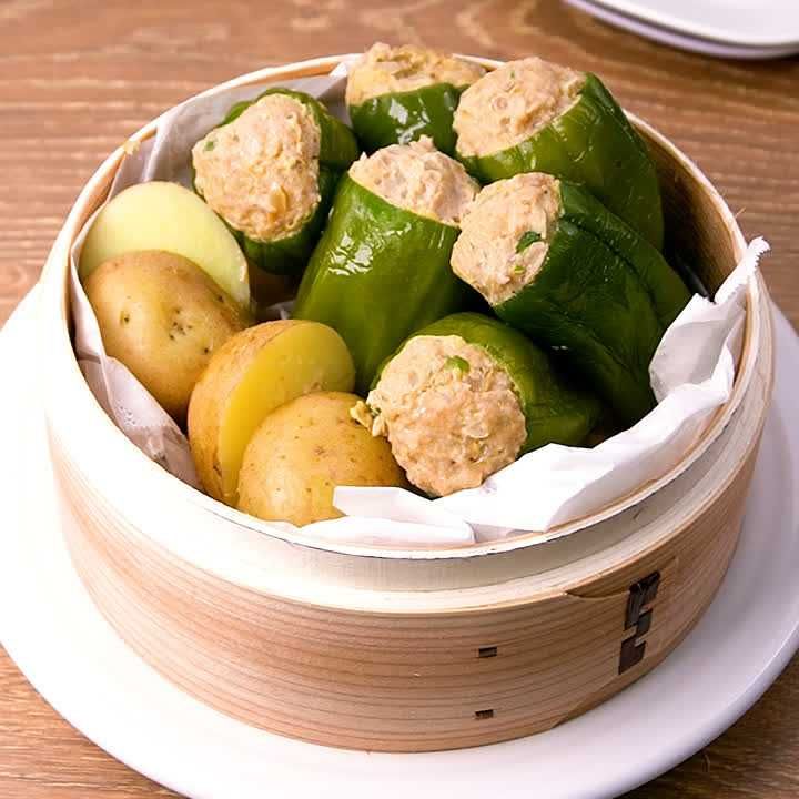 今日のおかずに！野菜の肉づめ