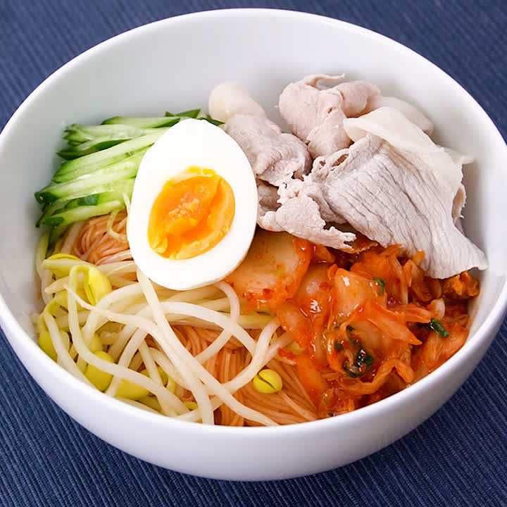 そうめんでサラダビビン冷麺