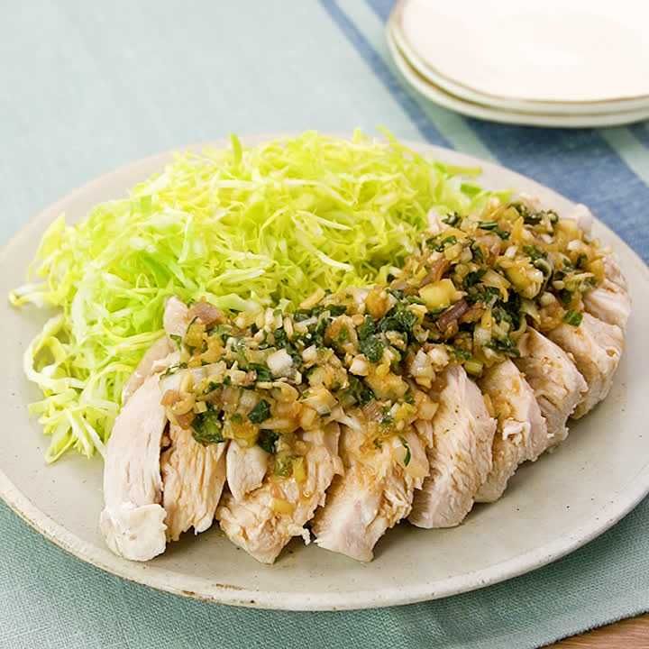 鶏むねの香味だれがけ