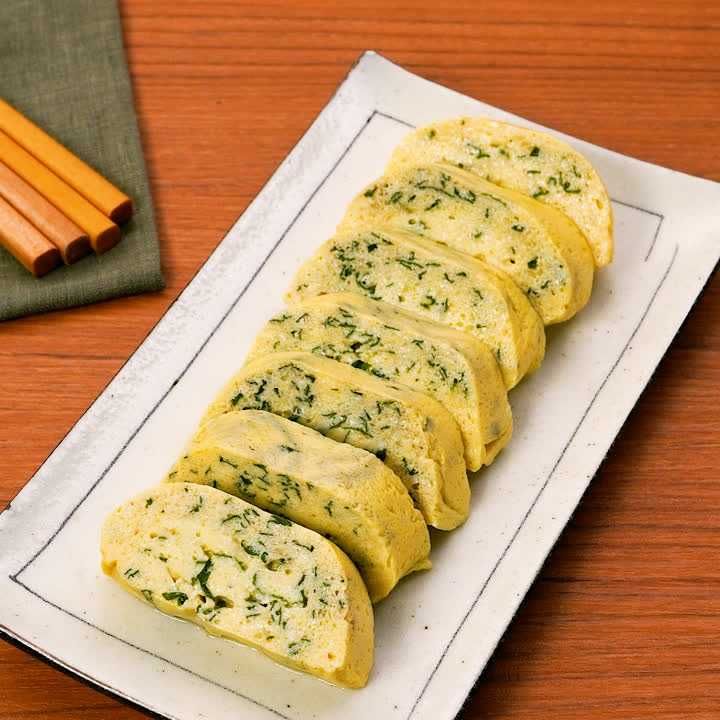 大葉入りレンジだし巻き卵