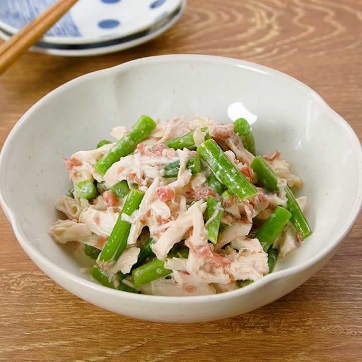 いんげんとささみの梅マヨ和え