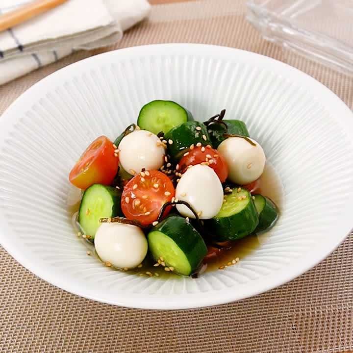 きゅうりとうずらの中華風マリネ