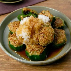 おろしポン酢の肉詰めコロコロピーマン