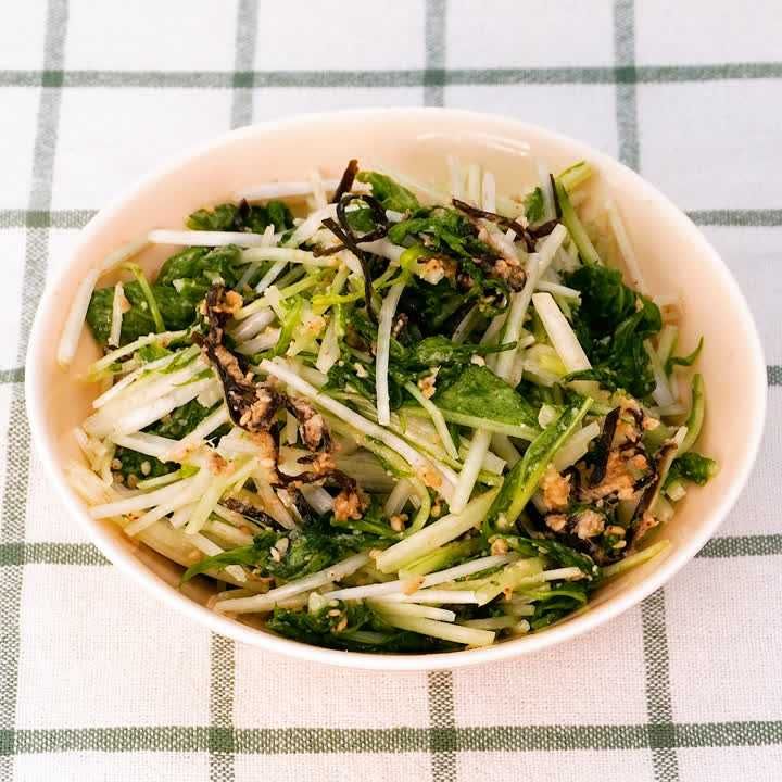 3日間の使い切り献立♪ 水菜のやみつきサラダのレシピ動画・作り方