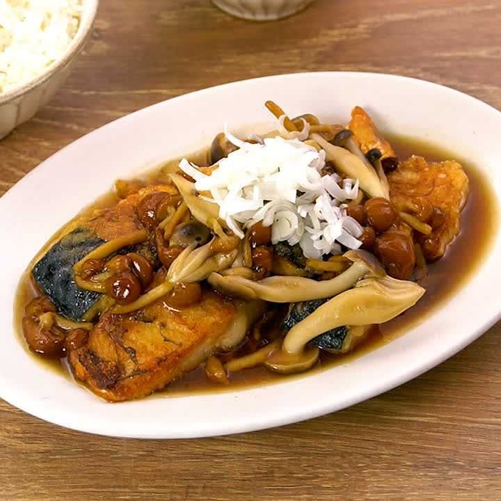 さばの竜田風きのこあん